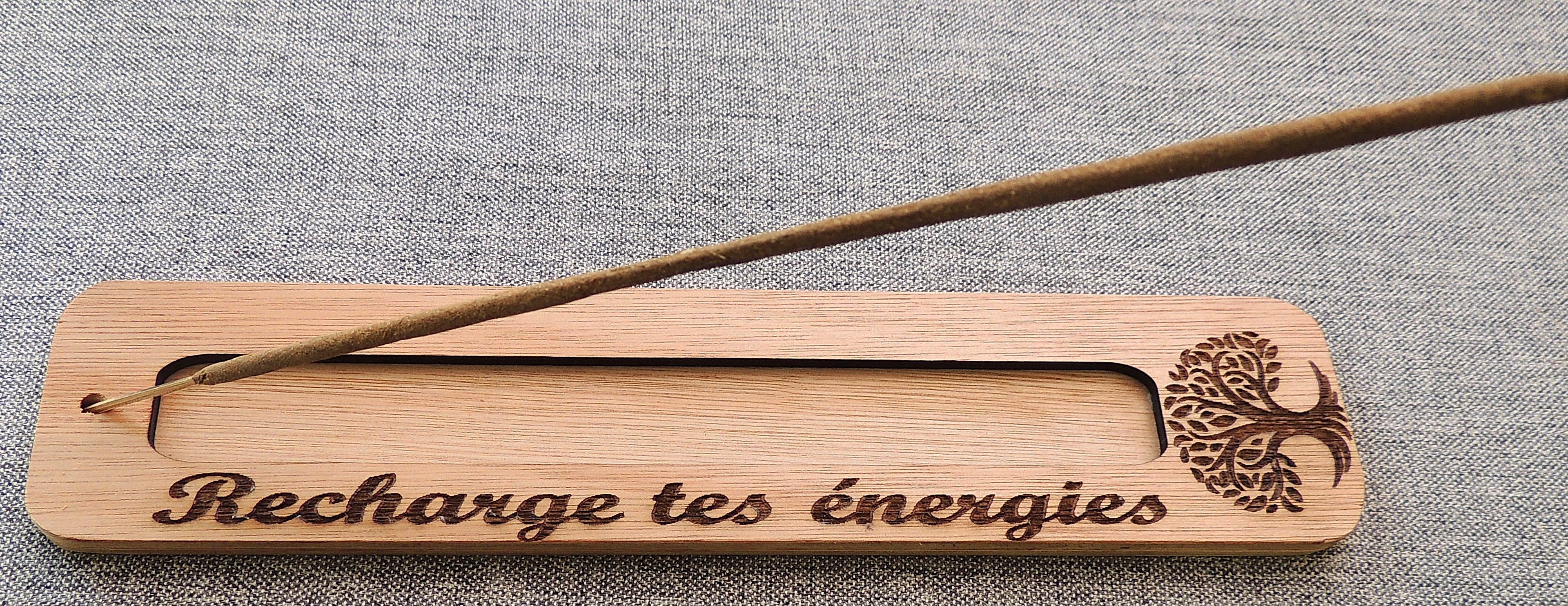 Support à encens en bois recharge tes énergies à personnaliser