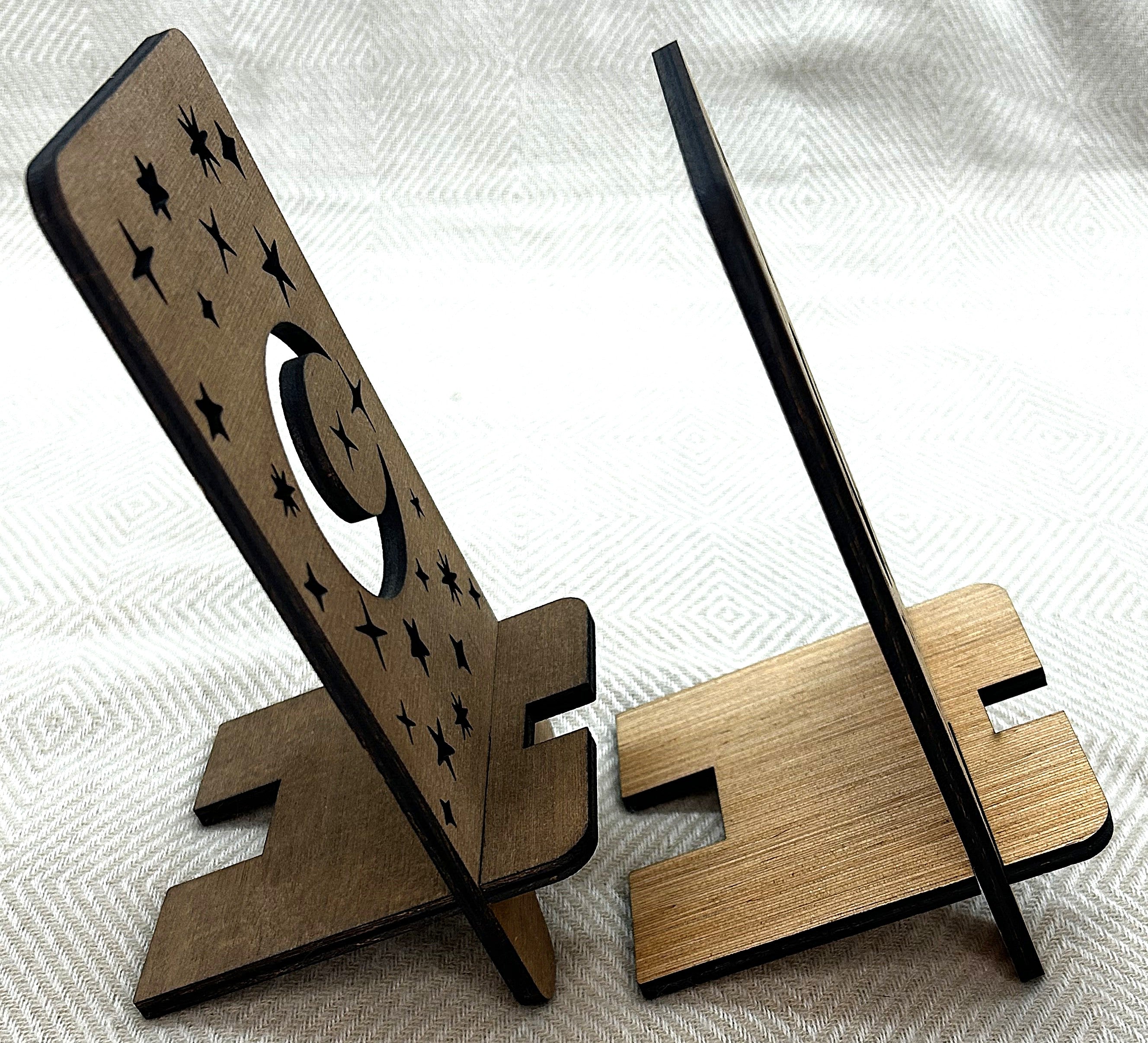 Support de téléphone en bois design bien être au choix à personnaliser