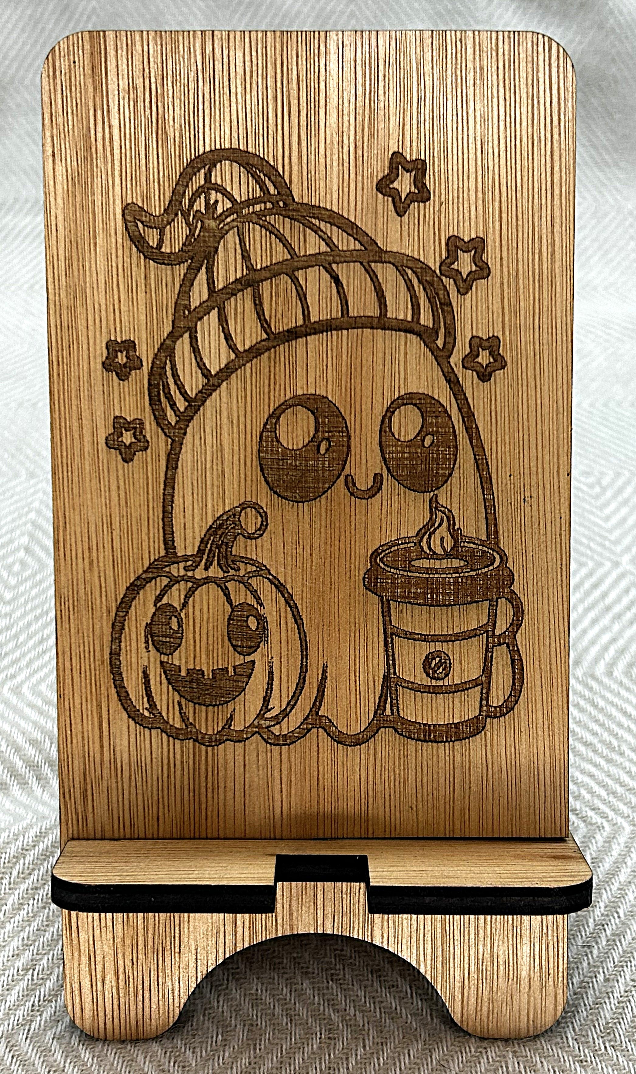 Support de téléphone en bois design mystique et ésotérique au choix à personnaliser