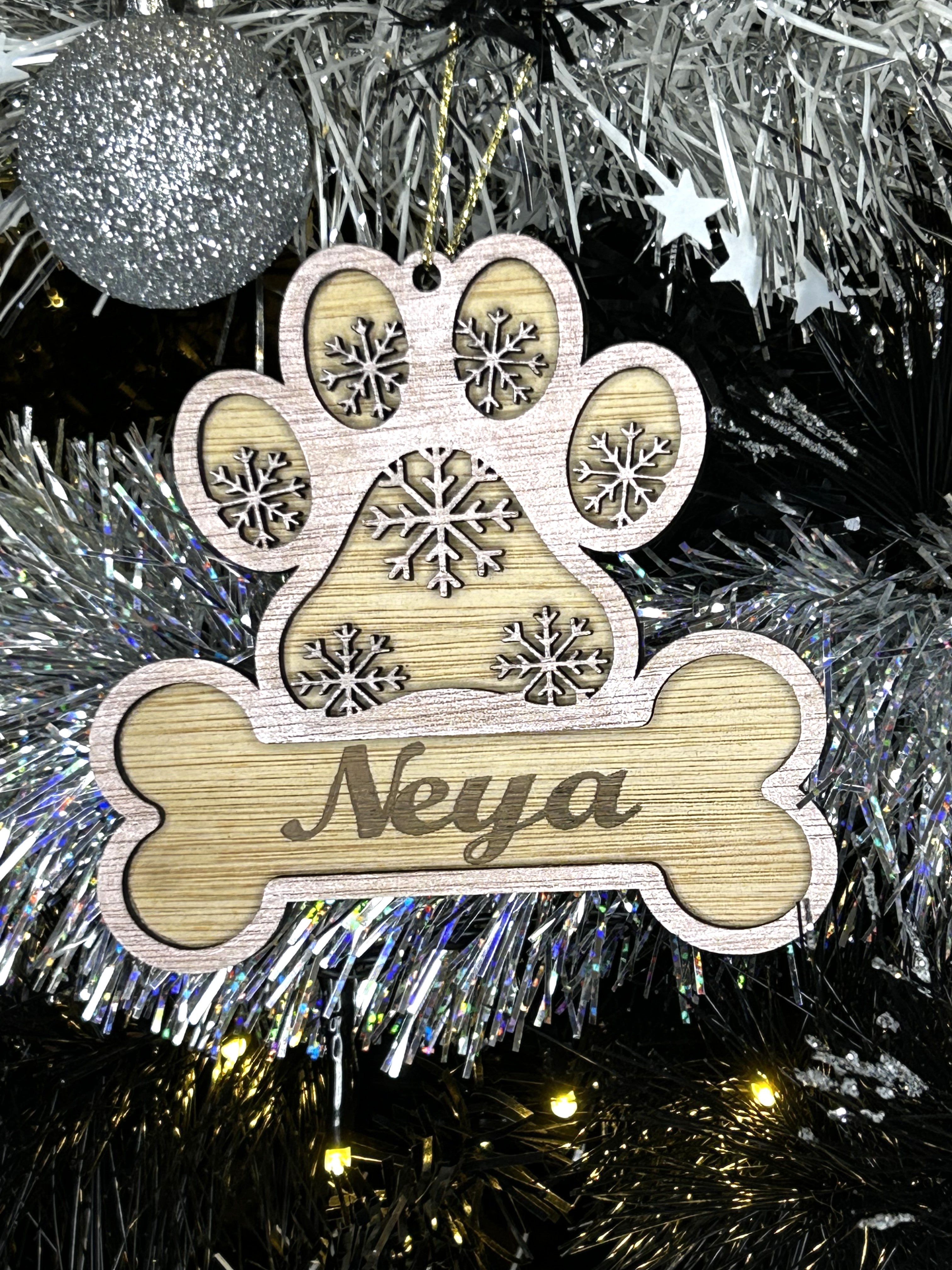 Décoration de Noël patte de chien à personnaliser