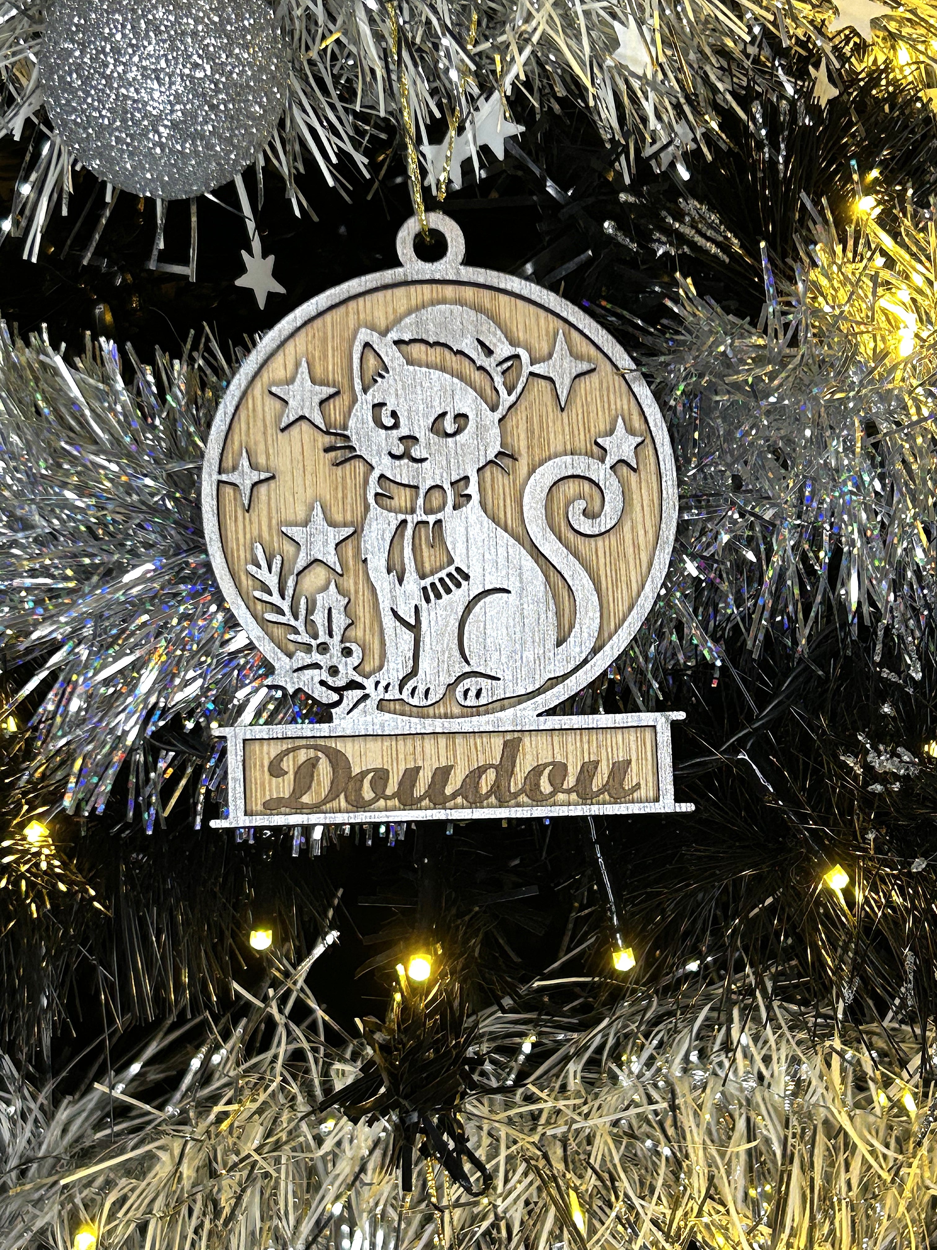 Décoration de Noël chat à personnaliser