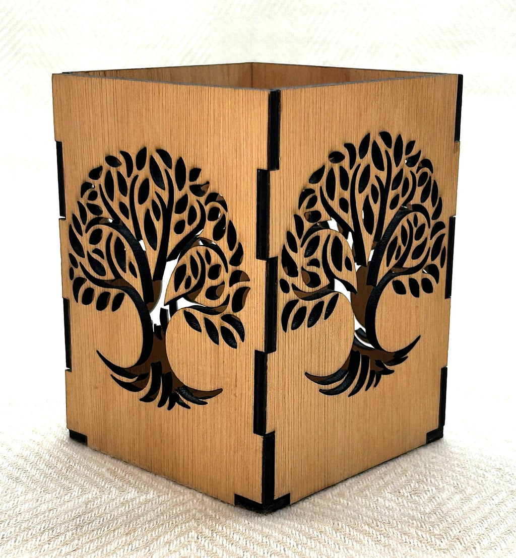 Pot à crayons en bois design naturel et bien être au choix