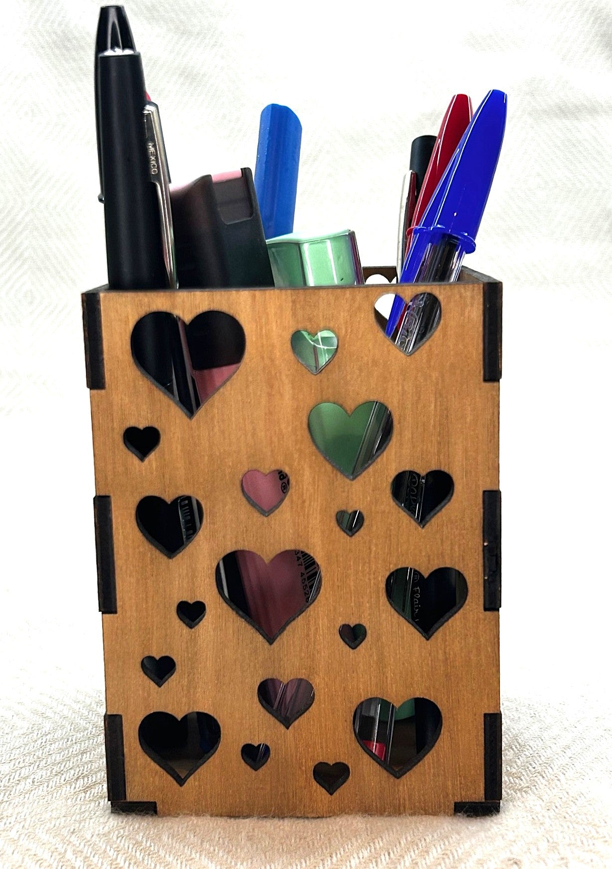 Pot à crayons en bois design naturel et bien être au choix à personnaliser