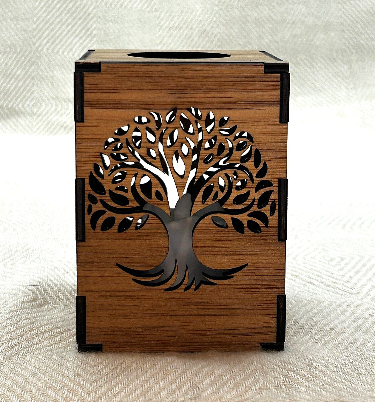 Photophore en bois design naturel et bien être au choix à personnaliser